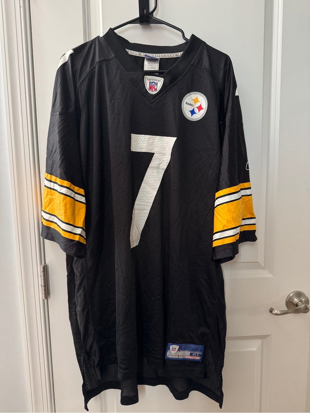 NFL Pittsburgh Steelers Black and Yellow #7 Game Jersey Vintage Big Ben
